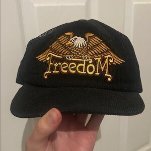 Black Freedom Eagle Trucker Cap corduroy